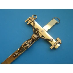 Krzyż saletyński metalowy mosiądz 11 cm